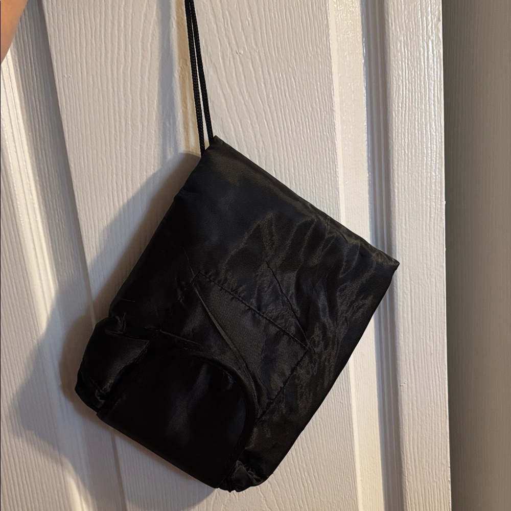 Black Satin Drawstring Cosmetic Pouch